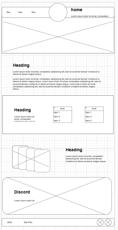 home page wireframe